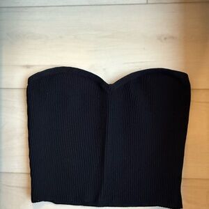 Aritzia Black Strapless Ribbed Tube Top